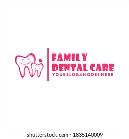 Family Dental Love logo design with tooth icon