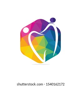 Family dental medical clinic logo design. Abstract human and tooth vector logo design.	
