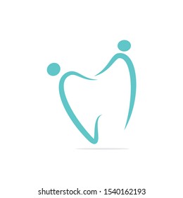 Family dental medical clinic logo design. Abstract human and tooth vector logo design.	
