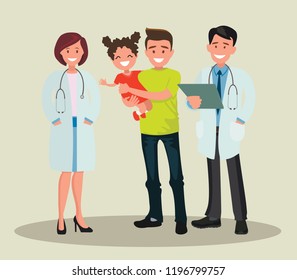 Family dentist and nurse. Dentists and their patients smile.