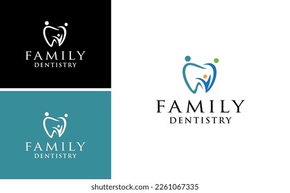 family dentistry logo tooth care vector template