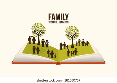 family design over beige background, vector illustration