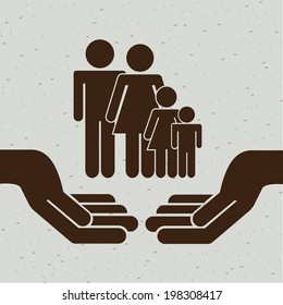 Family design over beige background, vector illustration