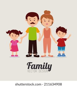 Family design over beige background, vector illustration