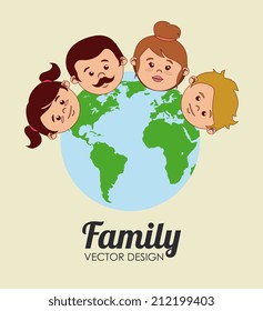 Family design over beige background, vector illustration