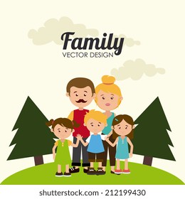 Family design over beige background, vector illustration