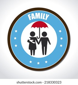 Family design over beige background, vector illustration