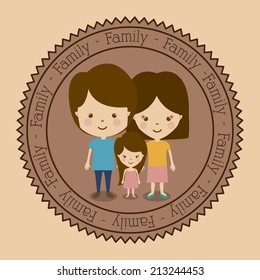 Family design over beige background,vector illustration