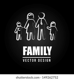 family design over black background vector illustration 