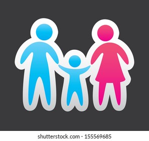 family design over black background vector illustration 