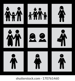 family design over black  background vector illustration  