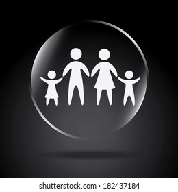 Family design over black background, vector illustration