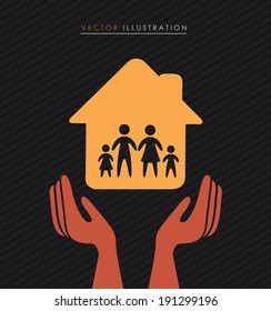 Family design over black background, vector illustration