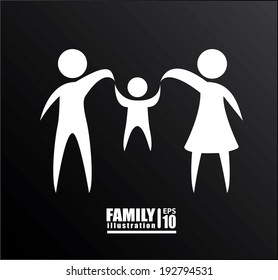 Family design over black background, vector illustration