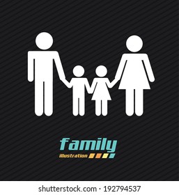 Family design over black background, vector illustration