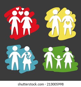 family design over black background vector illustration