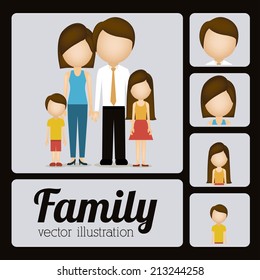 Family design over black background,vector illustration