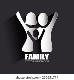 Family design over black background,vector illustration