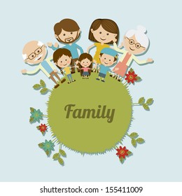 family design over blue background vector illustration