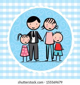 family design over blue background vector illustration 