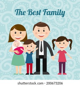family design over blue background vector illustration
