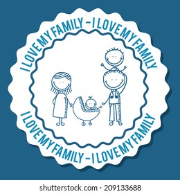 family design over blue background vector illustration 