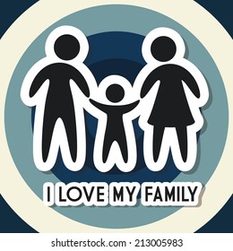 family design over blue  background vector illustration