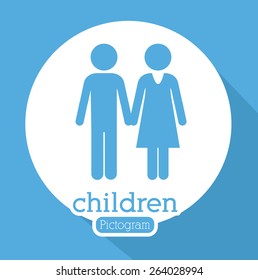 Family design over blue background, vector illustration
