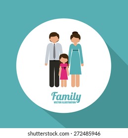Family design over blue background, vector illustration