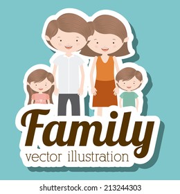 Family design over blue background,vector illustration