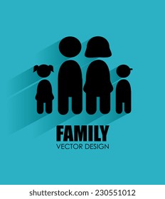 Family design over blue background,vector illustration