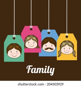 family design over brown background vector illustration