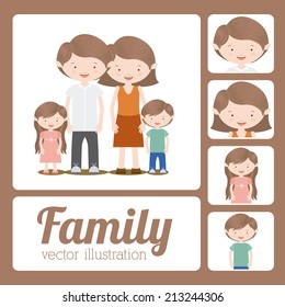 Family design over brown background,vector illustration