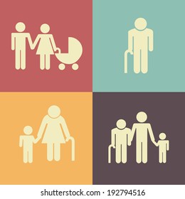 Family design over colorful background, vector illustration