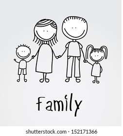 family design over gray background vector illustration 
