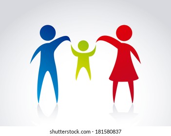 family design over gray background, vector illustration