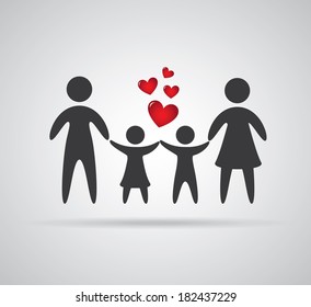 Family design over gray background, vector illustration