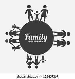 Family design over gray background, vector illustration