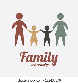 Family design over gray background, vector illustration