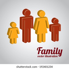 Family design over gray background, vector illustration