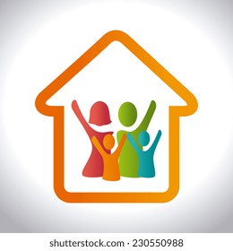 Family design over gray background,vector illustration