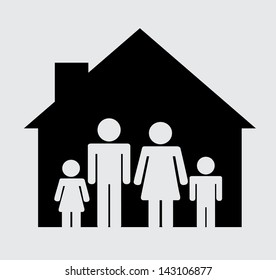 family design over house background vector illustration