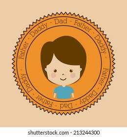 Family design over orange background,vector illustration