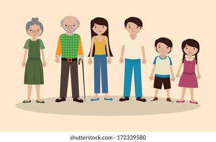 family design over  pink  background vector illustration  