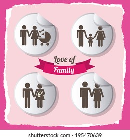 Family design over pink background, vector illustration