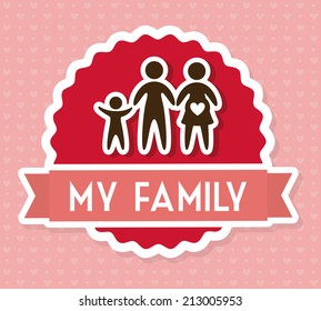 family design over pink background vector illustration