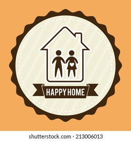 family design over pink  background vector illustration