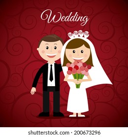 family design over red background vector illustration