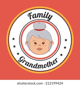 Family design over red background, vector illustration