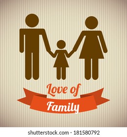 family design over vintage background, vector illustration
